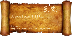 Blaustein Kitti névjegykártya